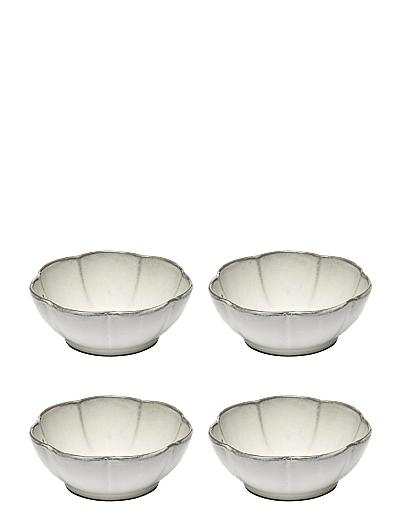 Serax BOWL RIBBED L INKU BY SERGIO HERMAN SET/4 - Müslischalen - WHITE / cream