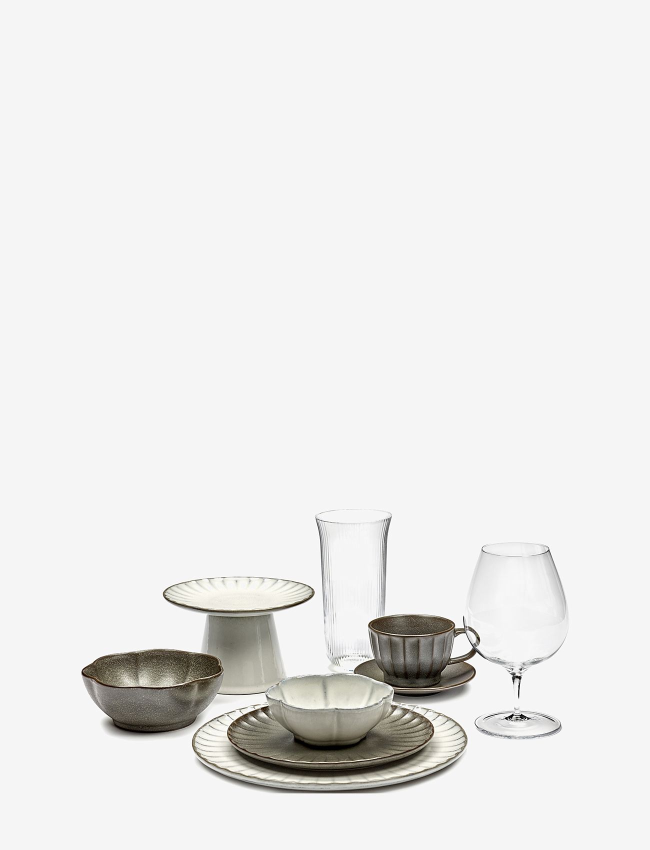 Serax - BOWL RIBBED L INKU BY SERGIO HERMAN SET/4 - morgenmadsskåle - white - 2