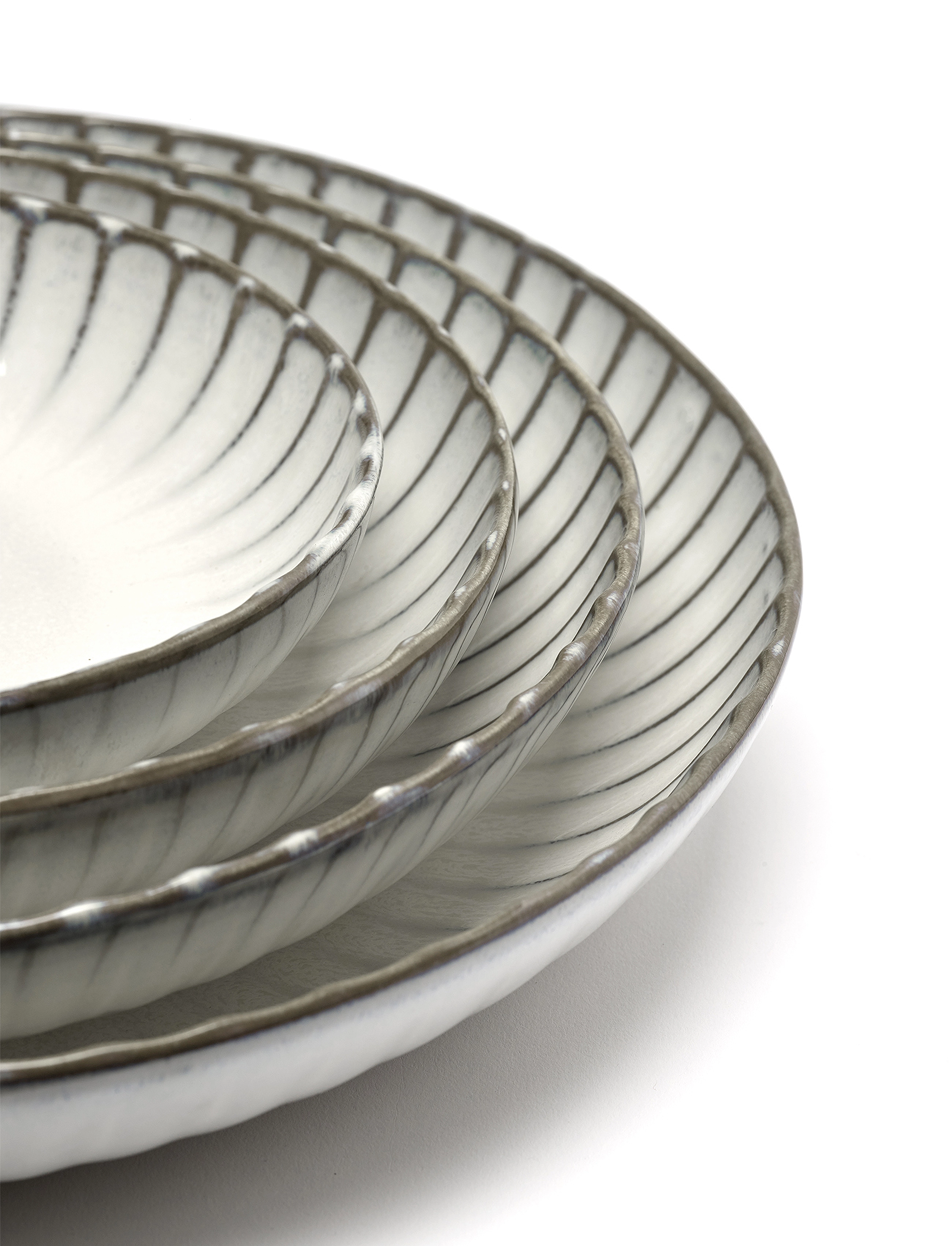 Serax High Plate M Inku By Sergio Herman Set/2, Ø 23 cm, Plates, Weiß - Deep Homeware