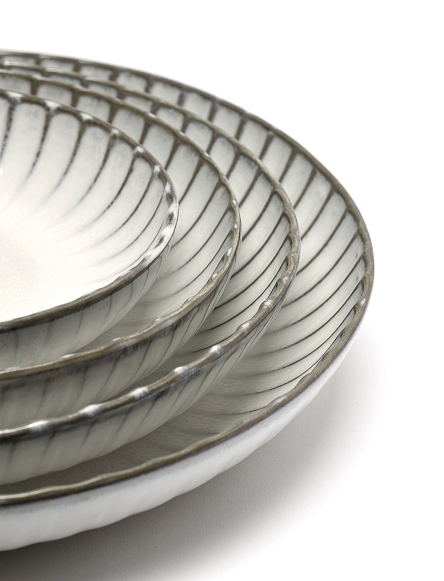 Serax - HIGH PLATE M INKU BY SERGIO HERMAN SET/2 - tiefe teller - white - 0