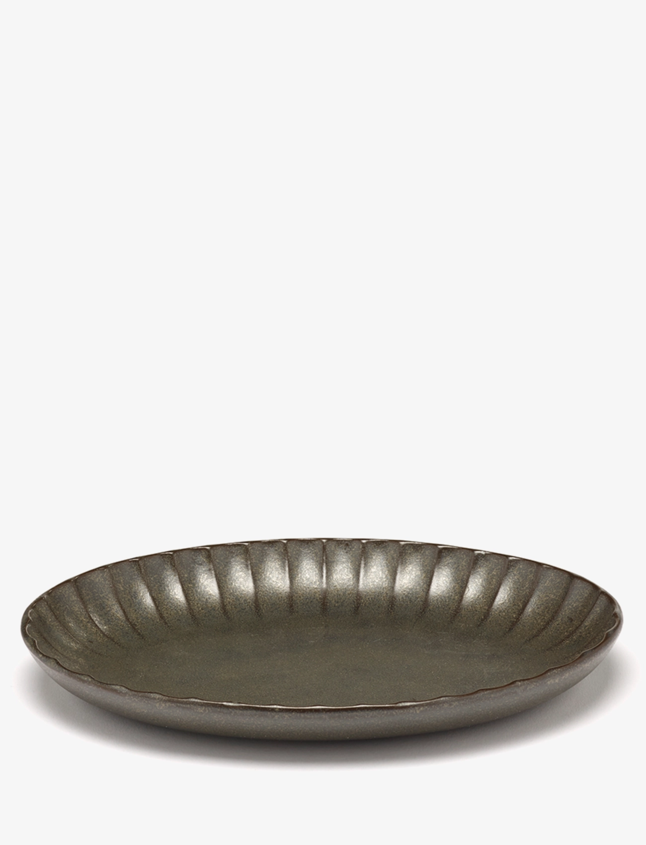Serax - SERVING BOWL OVAL GREEN INKU BY SERGIO HERMAN SET/2 - tarjoilukulhot - green - 3