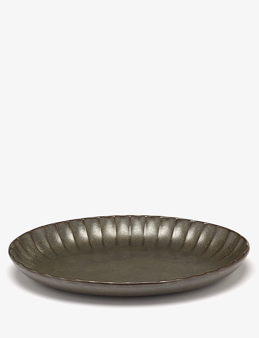 Serax - SERVING BOWL OVAL GREEN INKU BY SERGIO HERMAN SET/2 - servierschalen - green - 3