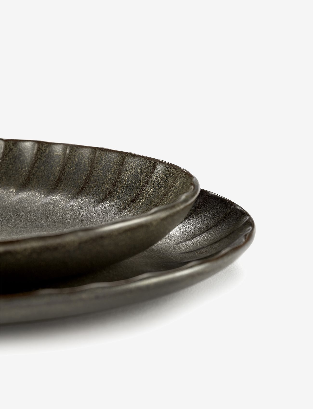 Serax - SERVING BOWL OVAL GREEN INKU BY SERGIO HERMAN SET/2 - serving bowls - green - 4