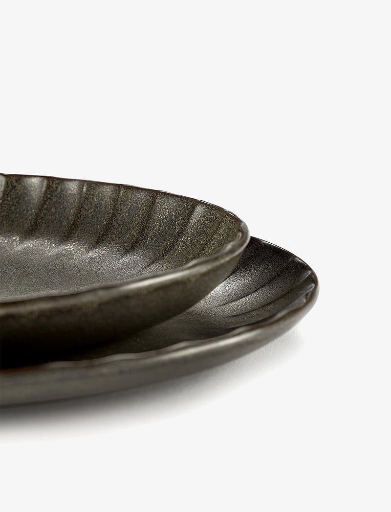 Serax - SERVING BOWL OVAL GREEN INKU BY SERGIO HERMAN SET/2 - serving bowls - green - 4