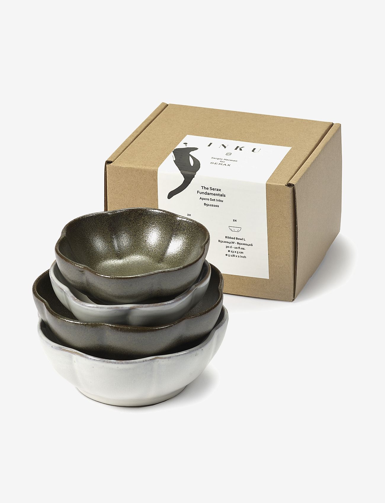 Serax - APERO SET GREEN/WHITE INKU BY SERGIO HERMAN - green - 4