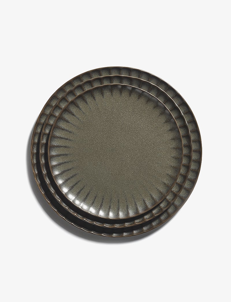 Serax - PLATE M GREEN INKU BY SERGIO HERMAN SET/4 - frühstücksteller - green - 2