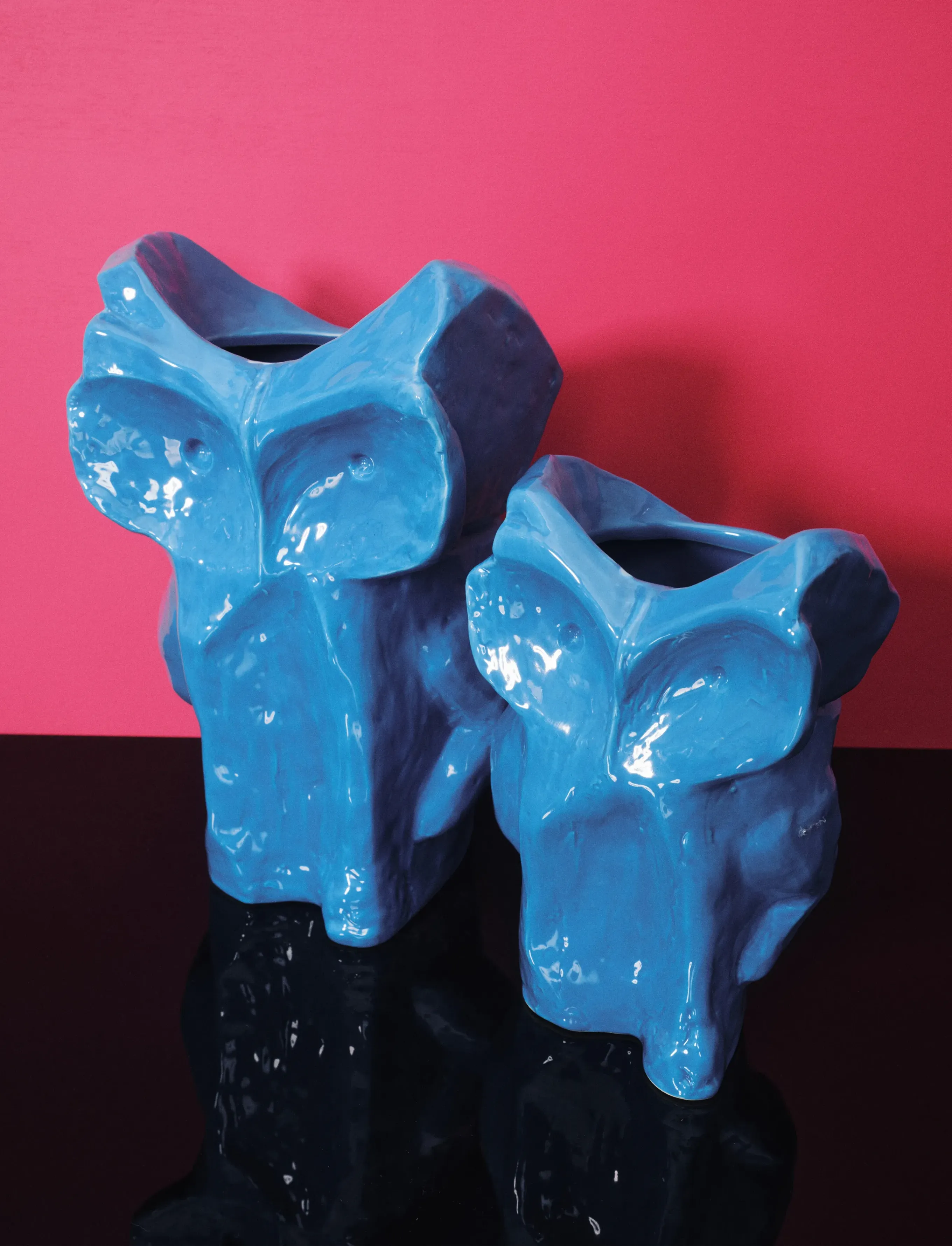 Serax Owl Vase S Green After Midnight, 23 cm, Blue, Vases > Other Vases, Unisex