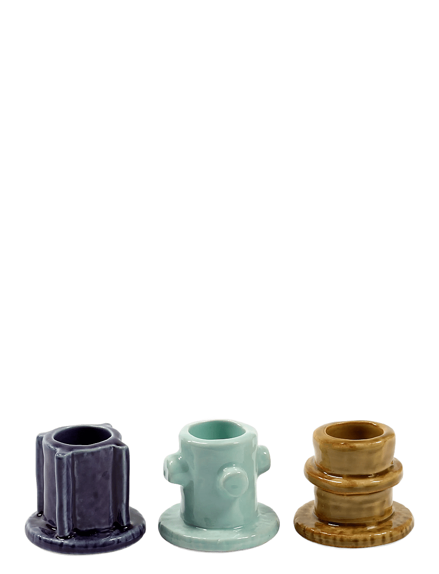 Serax - CANDLE HOLDER 01 GLAZED MOLLY SET/3 - küünlajalad - mix - 0