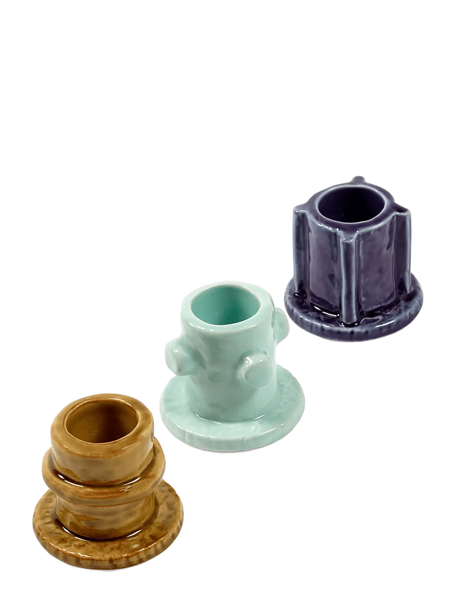 Serax - CANDLE HOLDER 01 GLAZED MOLLY SET/3 - küünlajalad - mix - 1