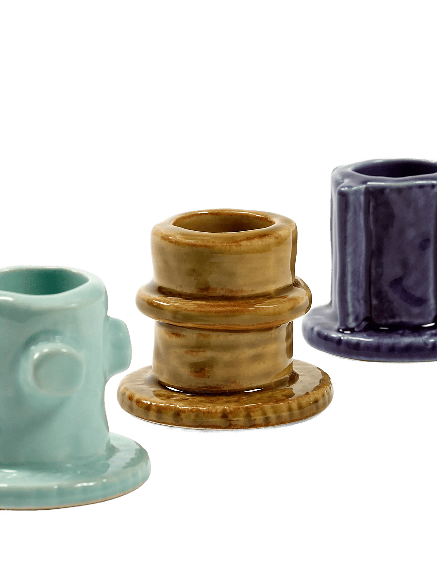 Serax - CANDLE HOLDER 01 GLAZED MOLLY SET/3 - küünlajalad - mix - 3