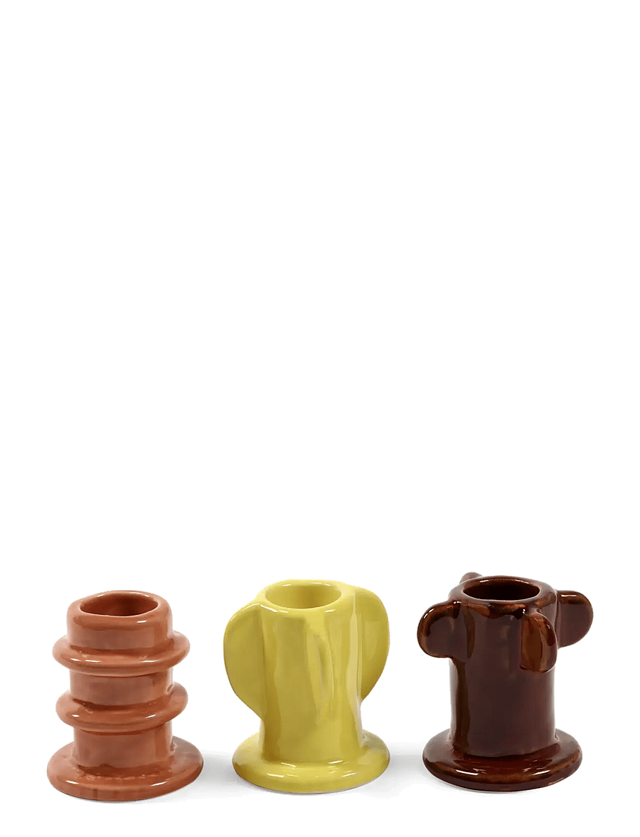 Serax - CANDLE HOLDER 02 GLAZED MOLLY SET/3 - küünlajalad - mix - 1