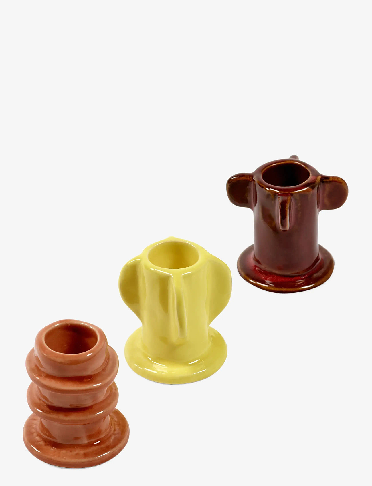 Serax - CANDLE HOLDER 02 GLAZED MOLLY SET/3 - küünlajalad - mix - 2