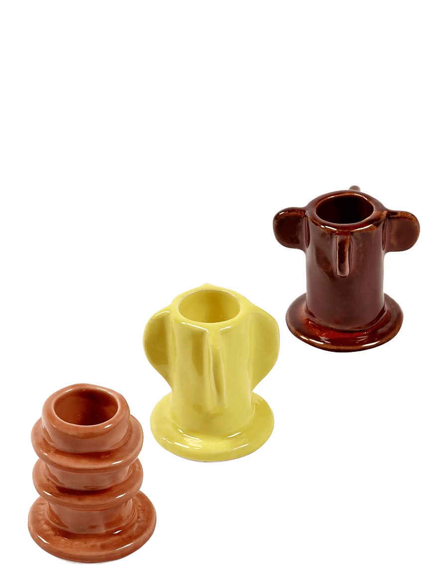 Serax - CANDLE HOLDER 02 GLAZED MOLLY SET/3 - küünlajalad - mix - 2
