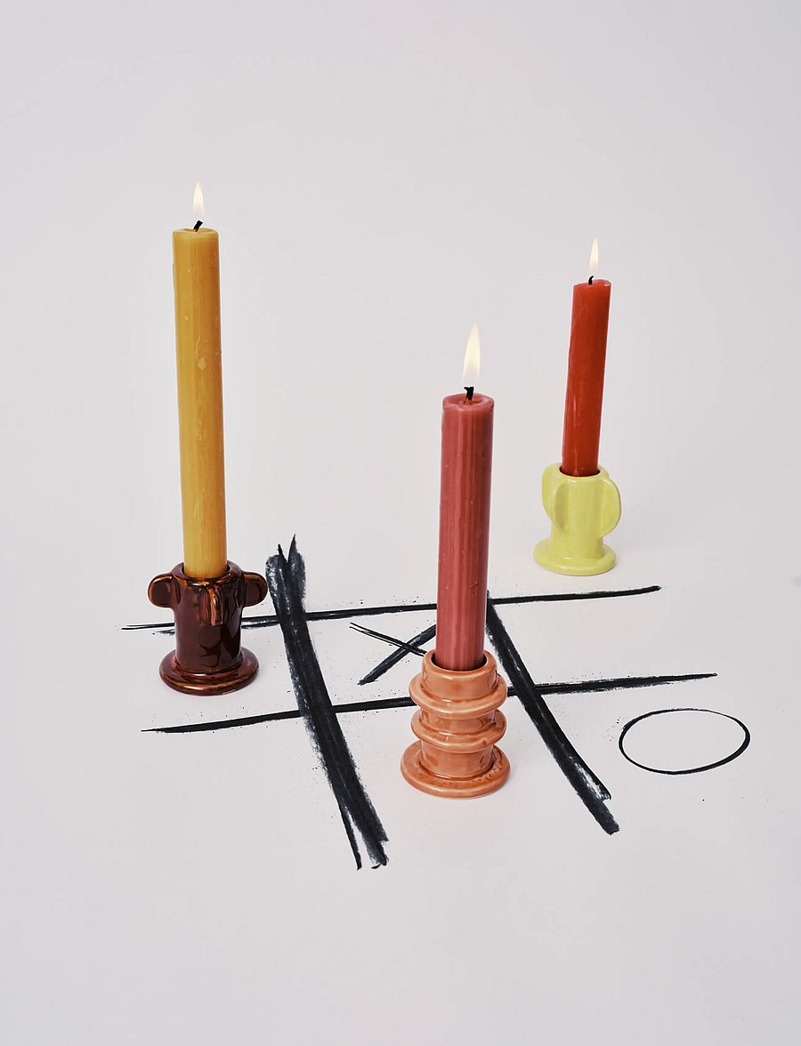 Serax - CANDLE HOLDER 02 GLAZED MOLLY SET/3 - küünlajalad - mix - 0