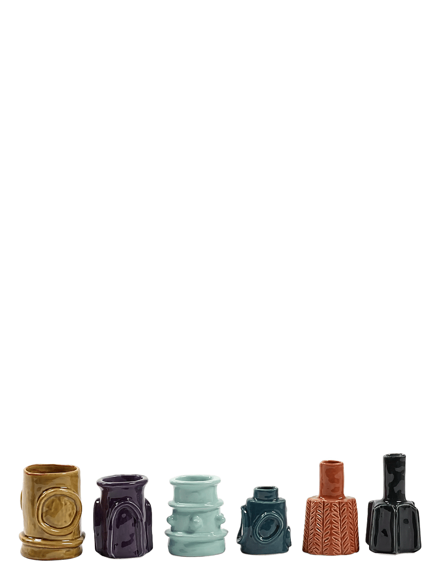 Serax - VASE GLAZED MOLLY SET/6 - maljakot - mix - 0