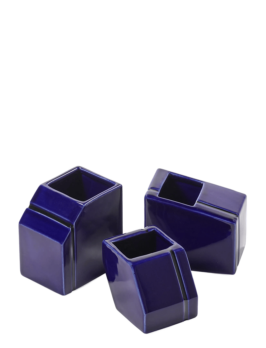 Serax - VASE MINI BURGUNDY SILOS SET/3 - vāzes - blue - 2