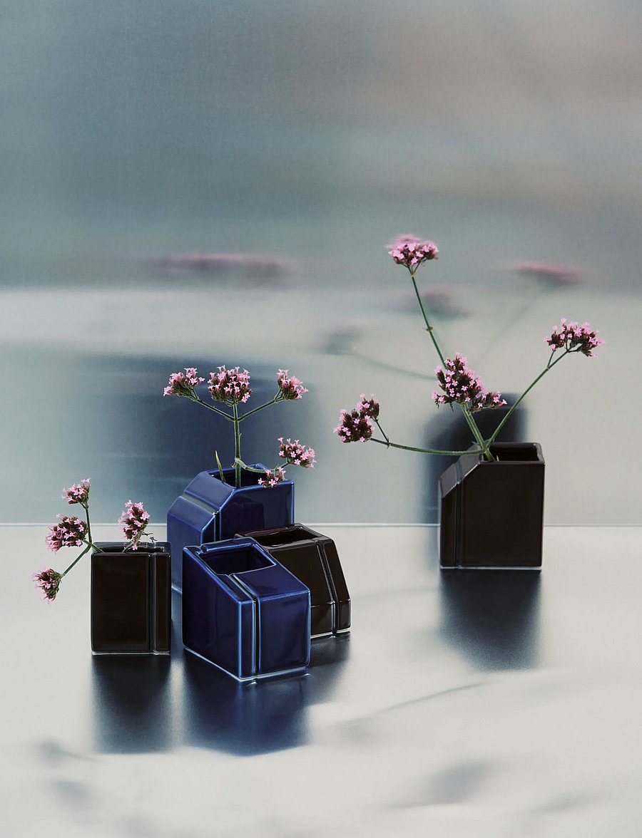 Serax - VASE MINI BURGUNDY SILOS SET/3 - vāzes - blue - 0