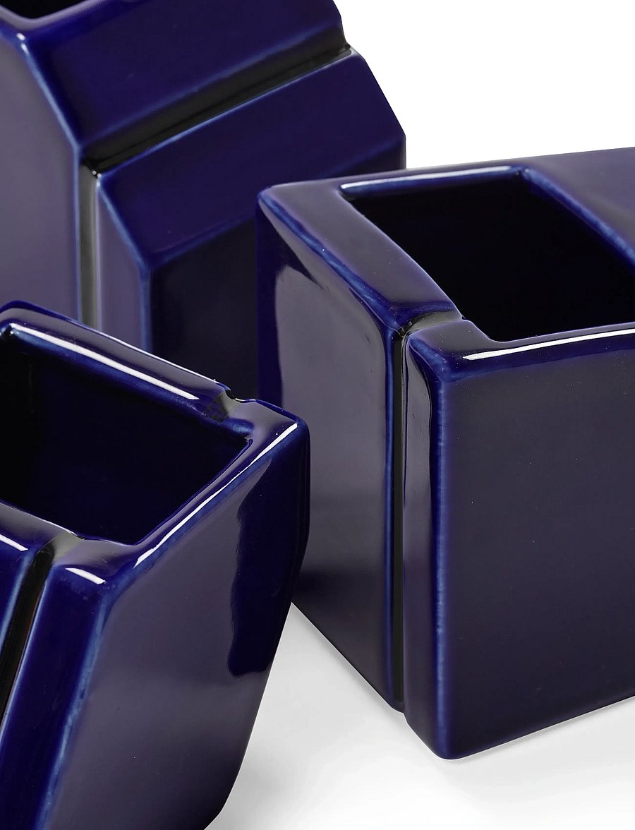 Serax - VASE MINI BURGUNDY SILOS SET/3 - vāzes - blue - 4