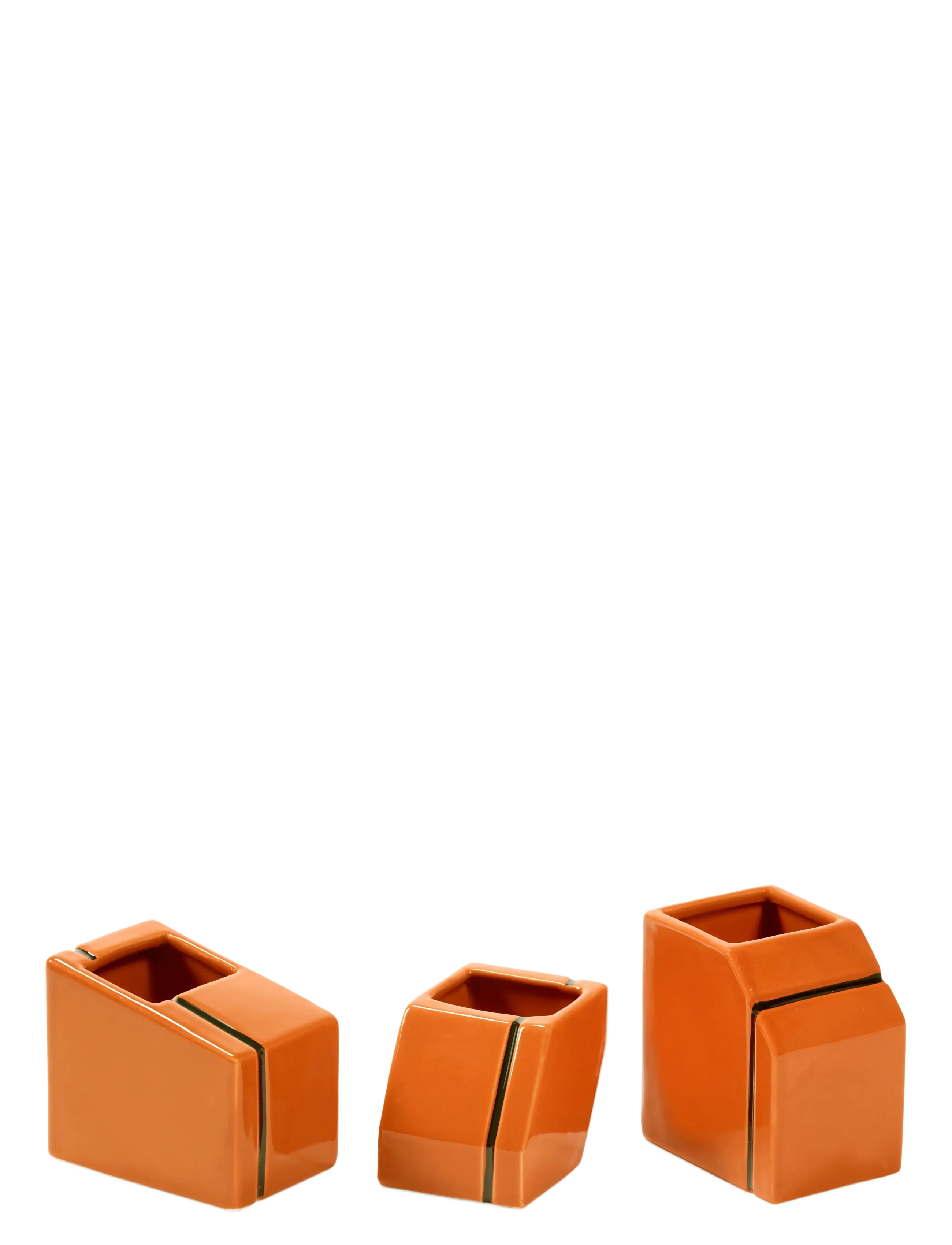 Serax Vase Mini Burgundy Silos Set/3, Vase, Orange, Str: ONE SIZE