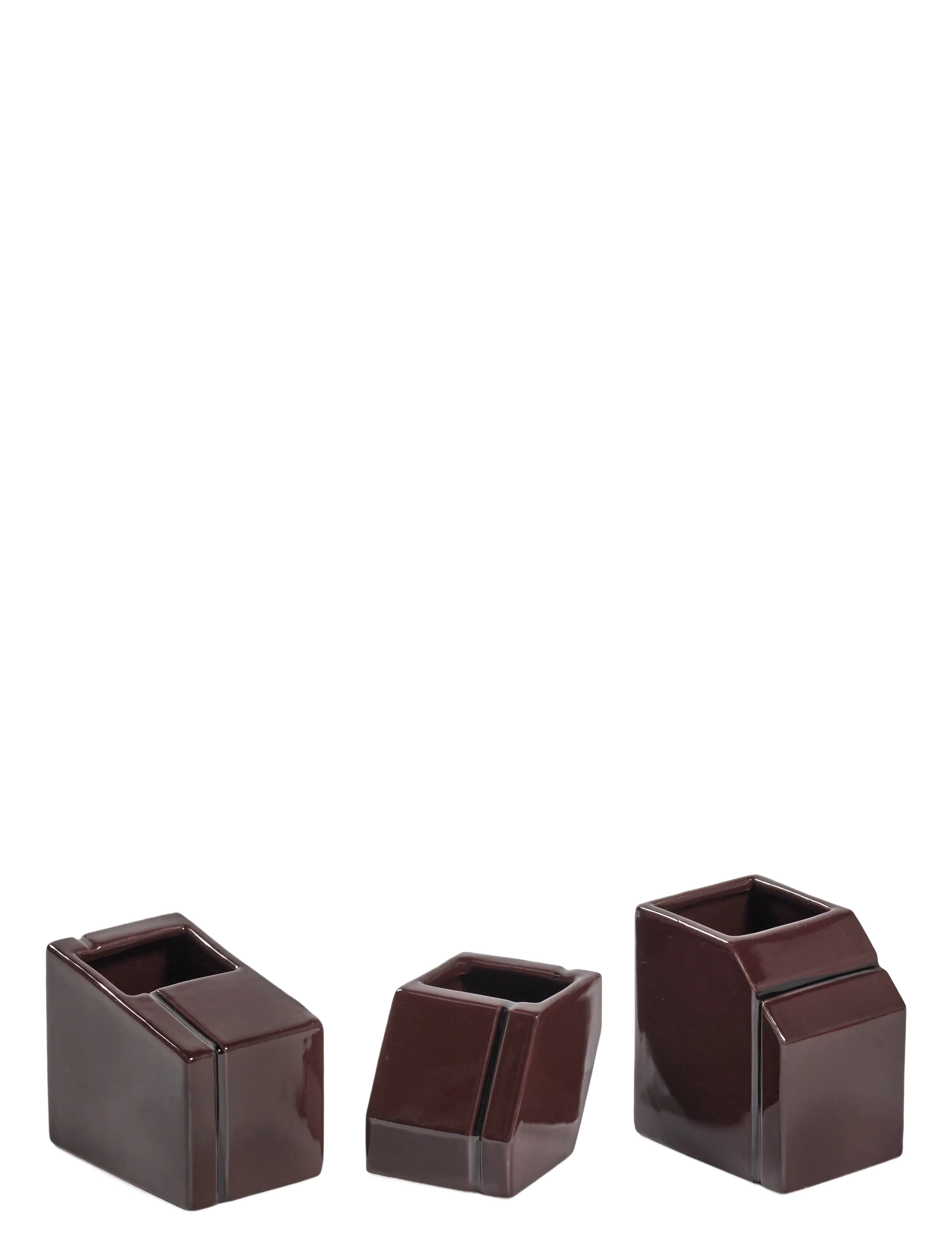 Serax Vase Mini Burgundy Silos Set/3, Vase, Brun, Str: ONE SIZE