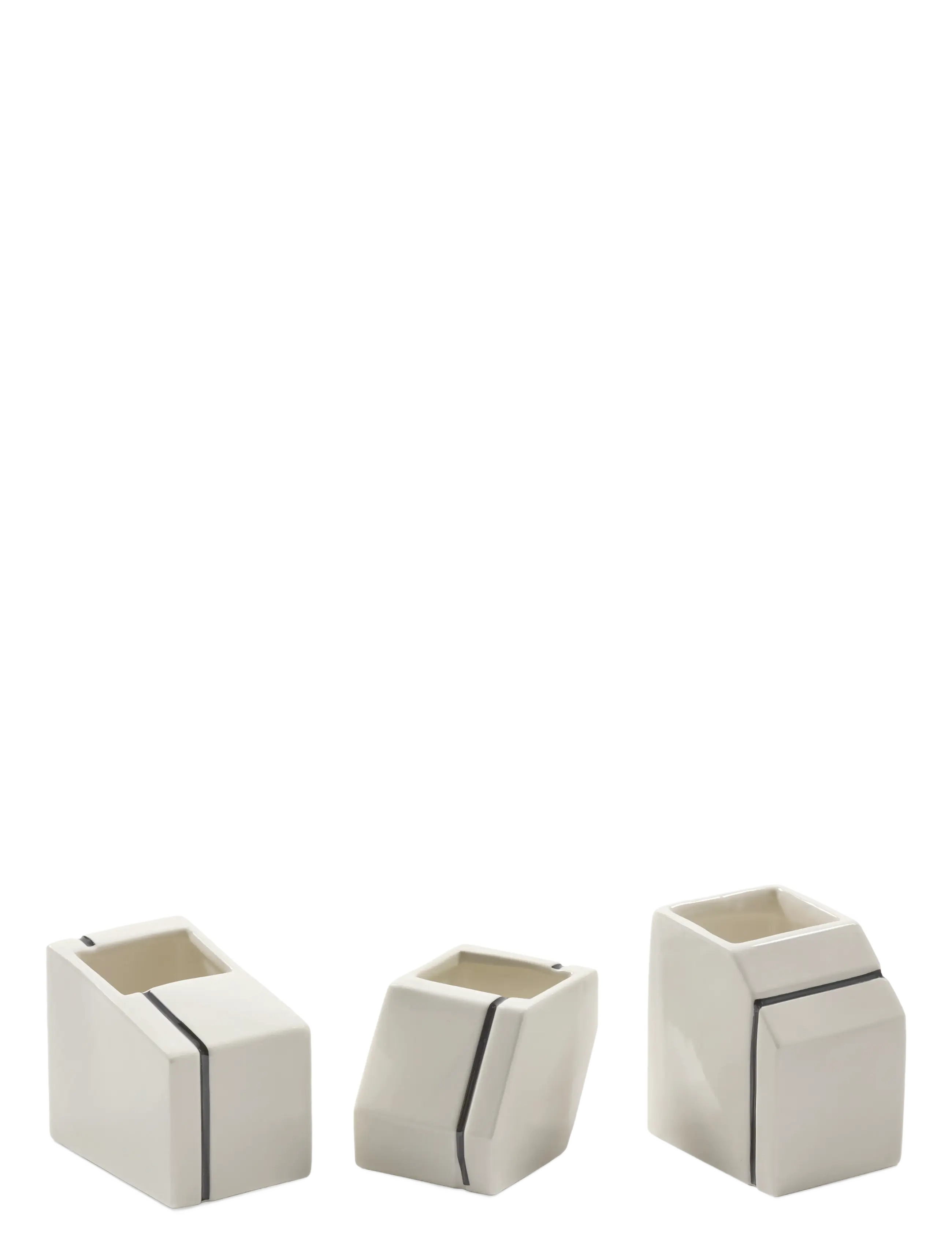 VASE MINI WHITE SILOS SET/3 - WHITE