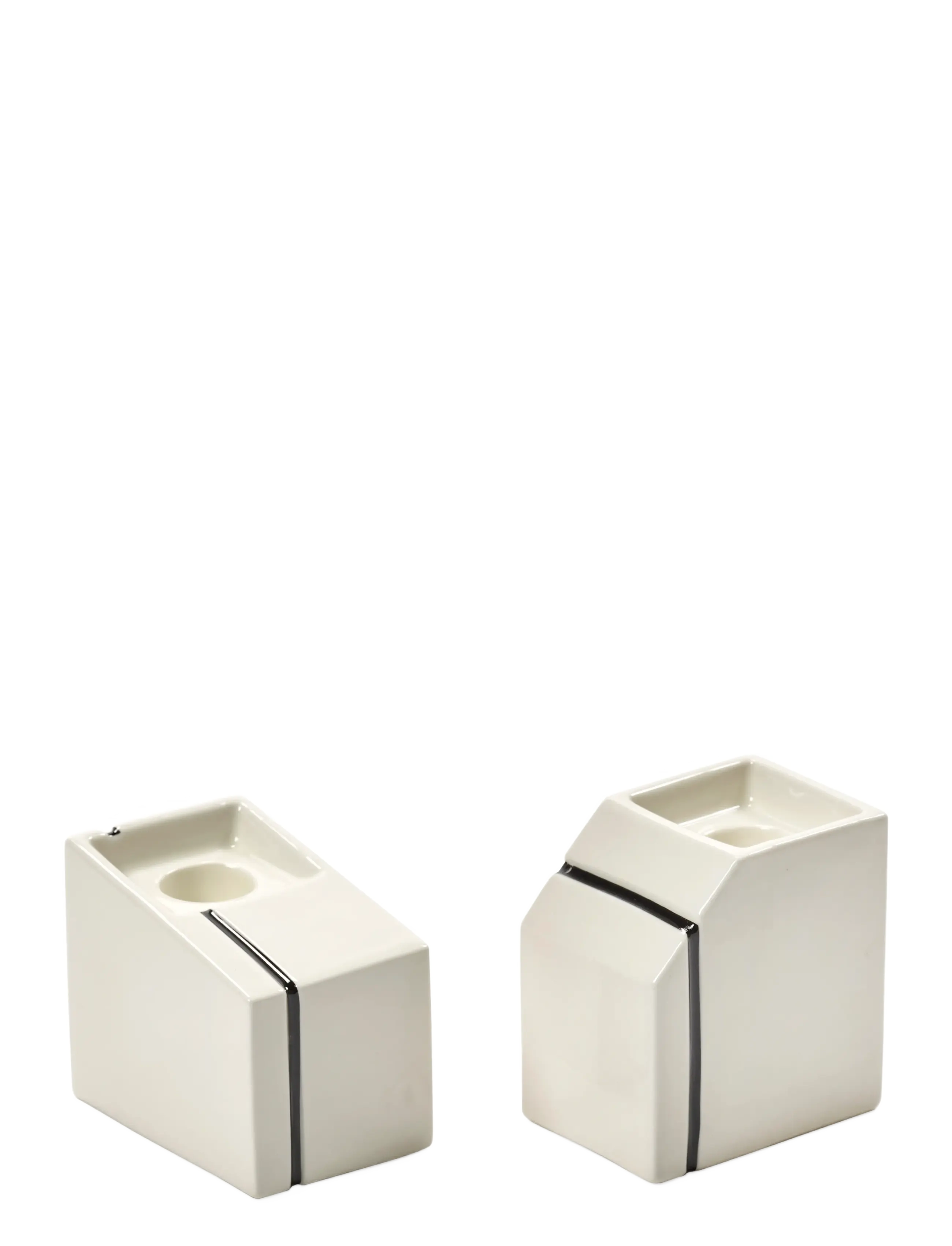 Serax Candle Holder White Silos Set/2, Vase, Hvid, Str: ONE SIZE