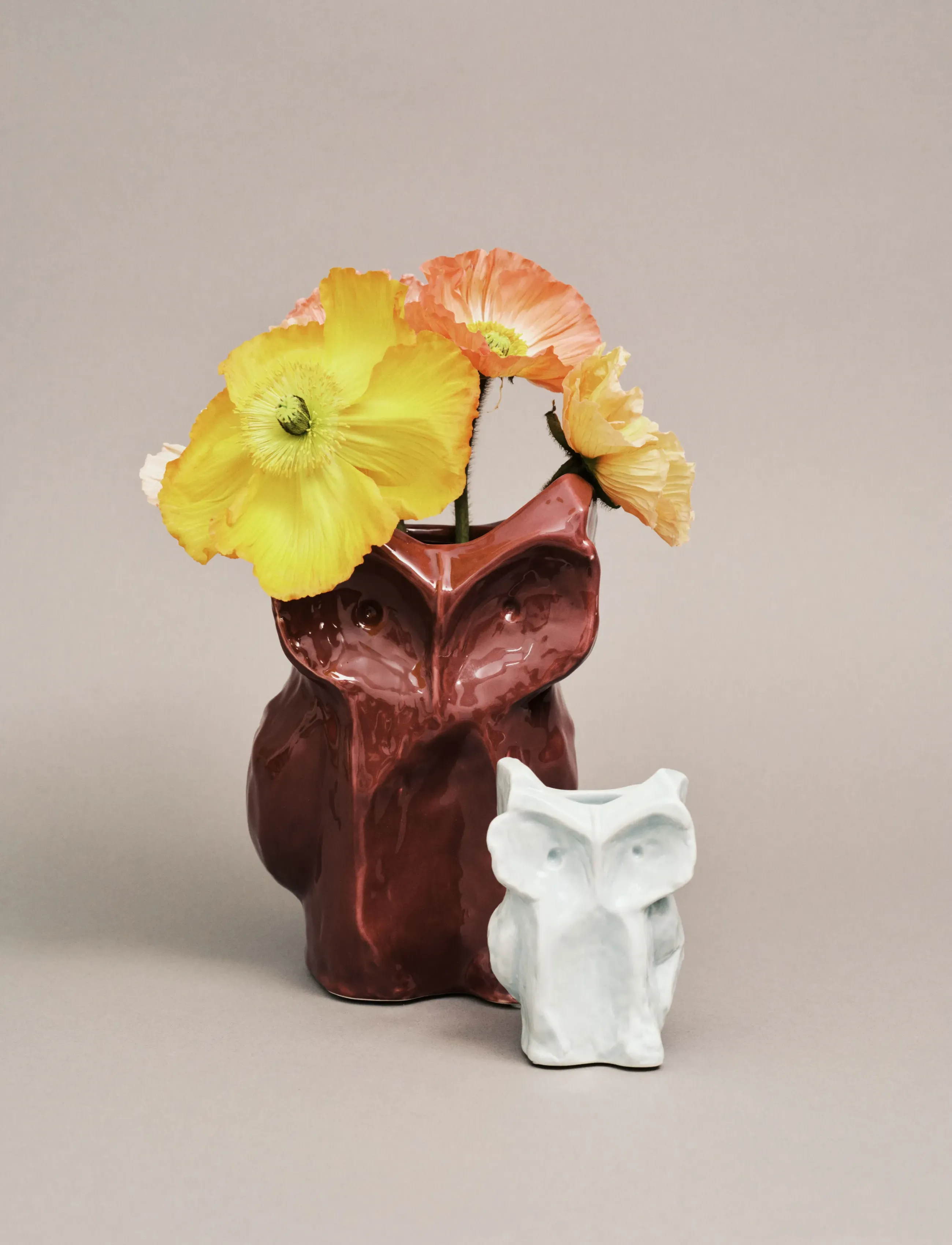 Serax Owl Vase Xs Aubergine After Midnight, One Size, Vases, Grau - Other Homeware