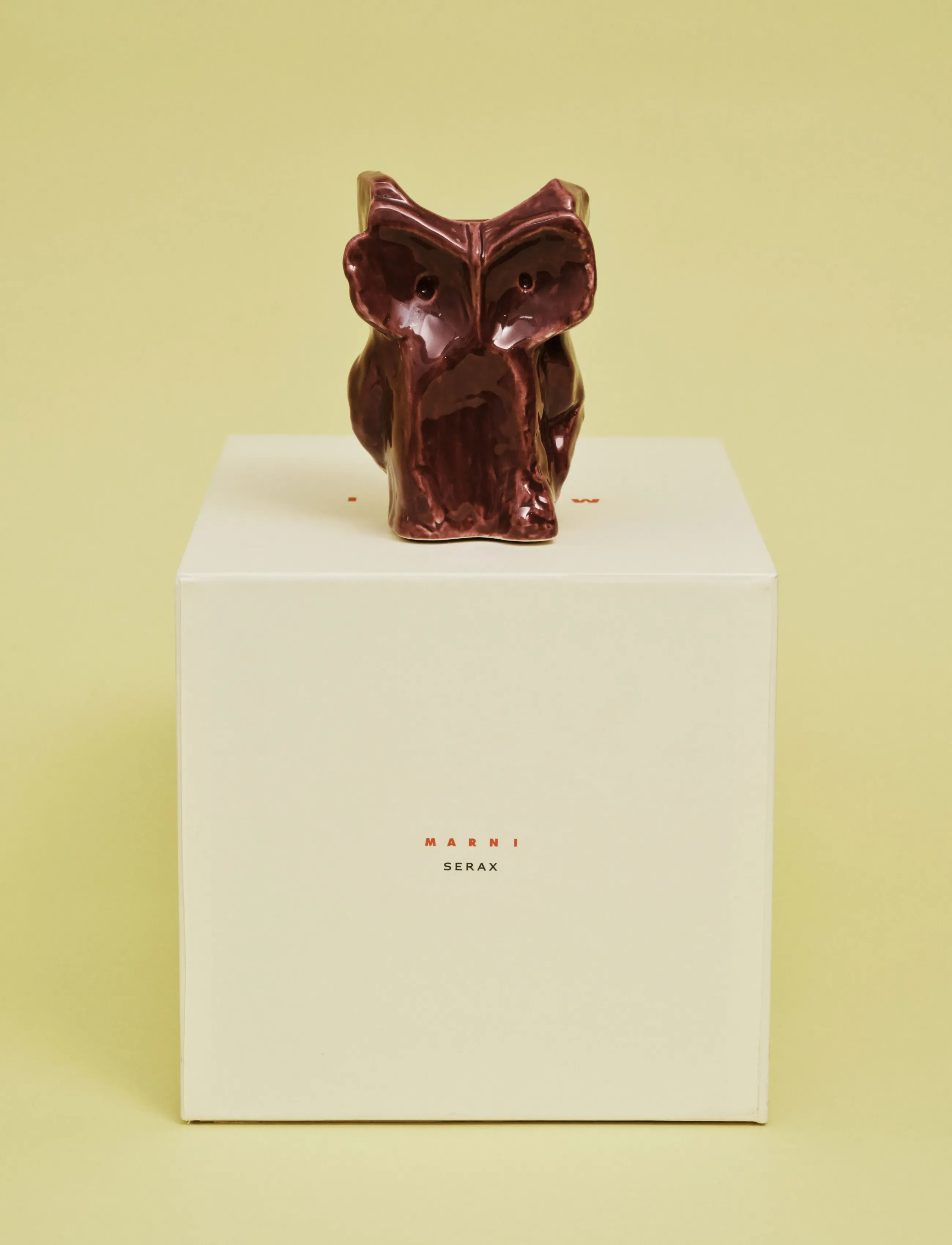 Serax Owl Vase Xs Aubergine After Midnight, One Size, Vases, Burgunderrot - Other Homeware