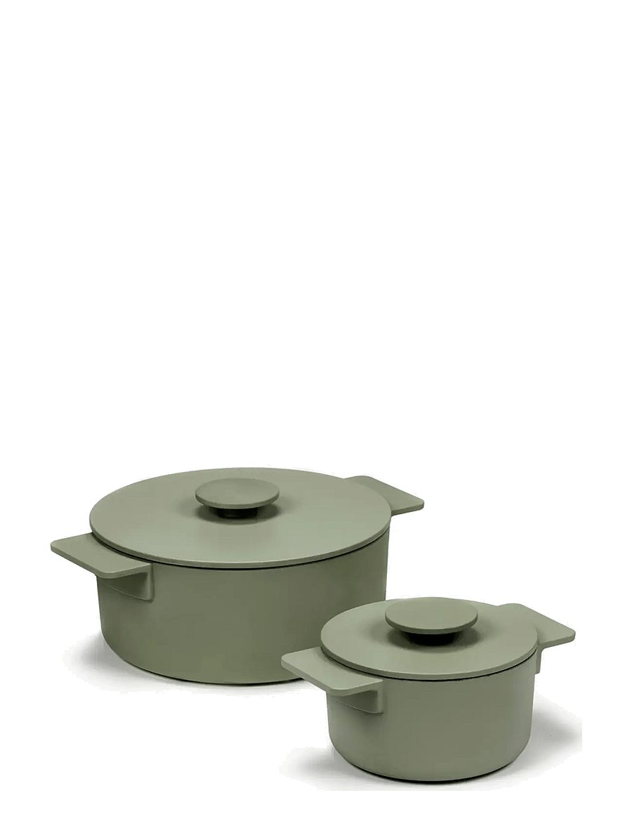 Serax - POT ENAMEL CAST IRON D20 SURFACE BY SERGIO HERMAN - gusseisen töpfe - green - 2