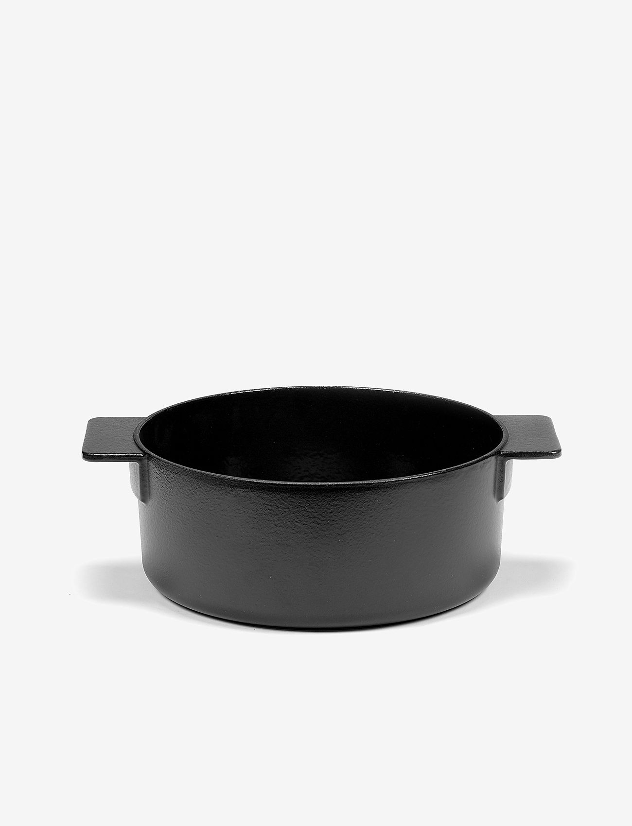 Serax - POT ENAMEL CAST IRON D26 SURFACE BY SERGIO HERMAN - malmist potid - black - 1