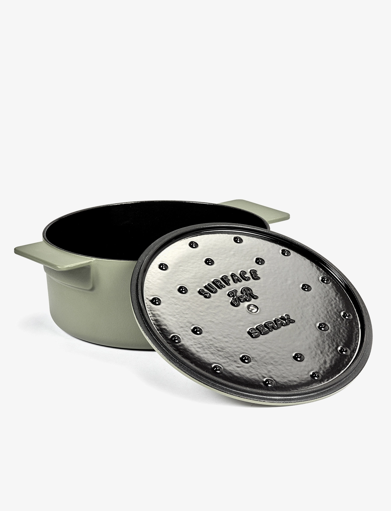 Serax - POT ENAMEL CAST IRON D26 SURFACE BY SERGIO HERMAN - gusseisen töpfe - green - 2