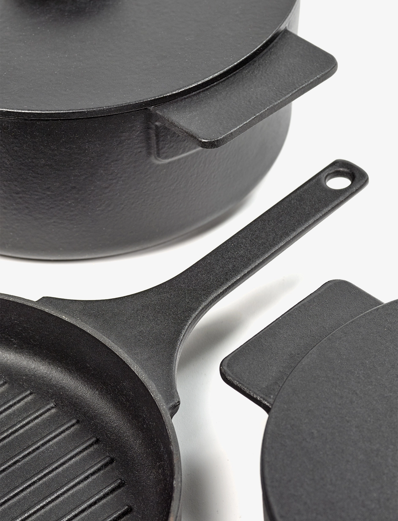 Serax - GRILLPAN ENAMEL CAST IRON SURFACE BY SERGIO HERMAN - praepannid ja pannid - black - 2