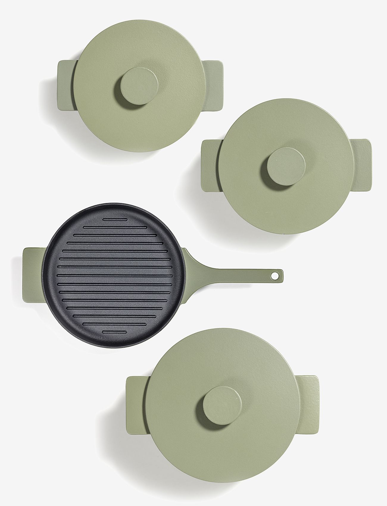 Serax - GRILLPAN ENAMEL CAST IRON SURFACE BY SERGIO HERMAN - pannas un kastroļi - green - 2