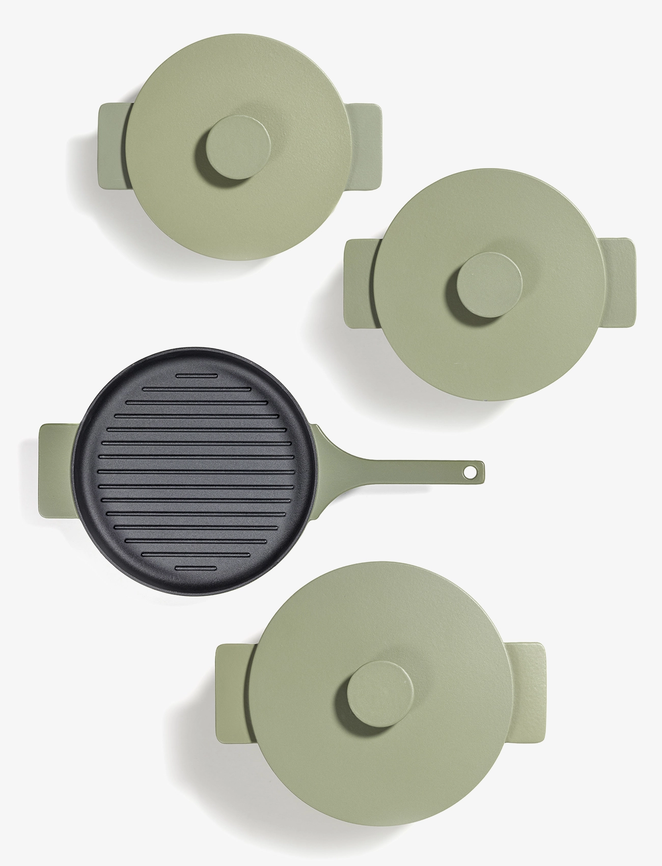Serax - GRILLPAN ENAMEL CAST IRON SURFACE BY SERGIO HERMAN - paistinpannut - green - 2