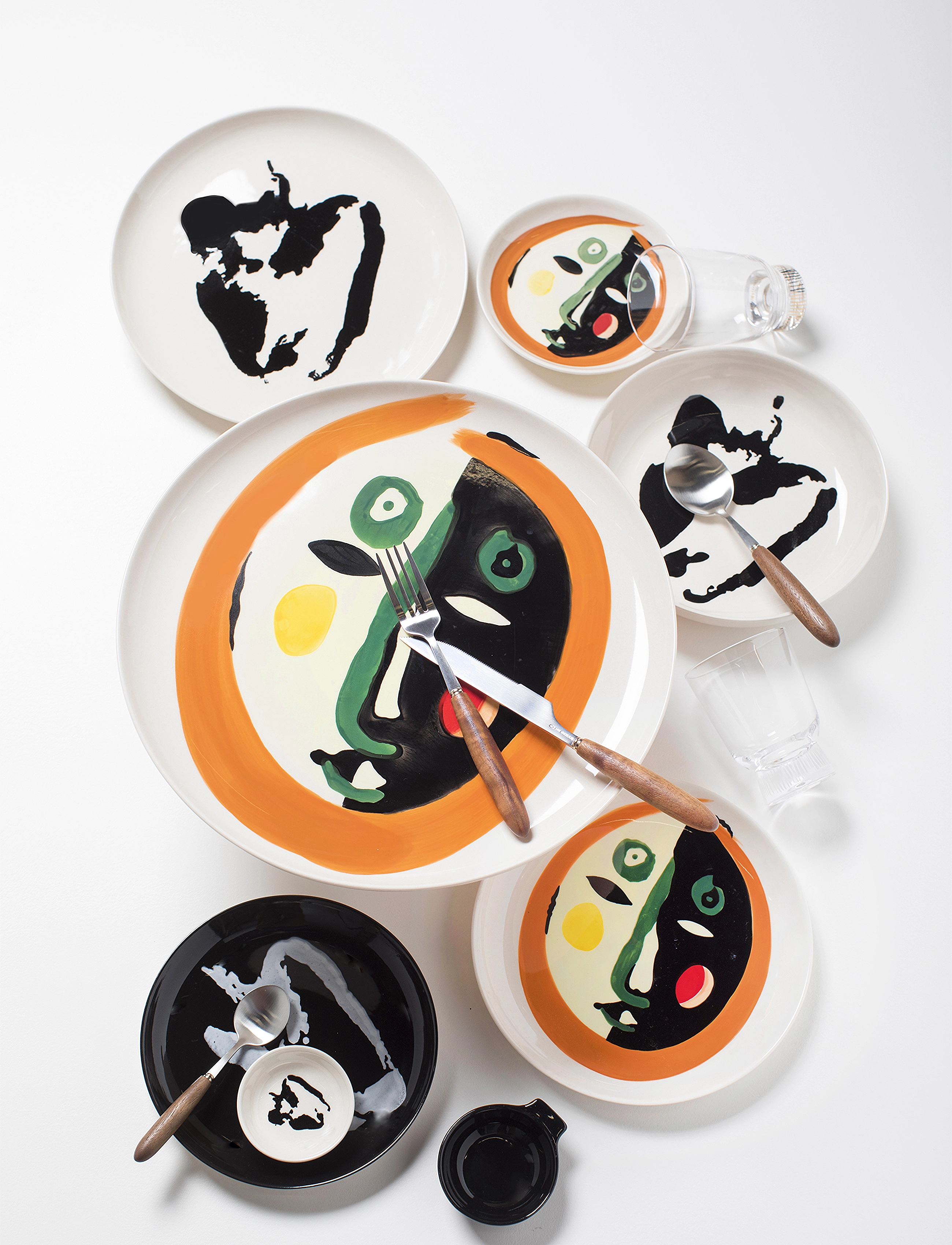 Serax Plate M Face 1 Feast By Ottolenghi Set/2, Ø 22 cm, Plates, Mehrfarbig/gemustert - Dinner Homeware
