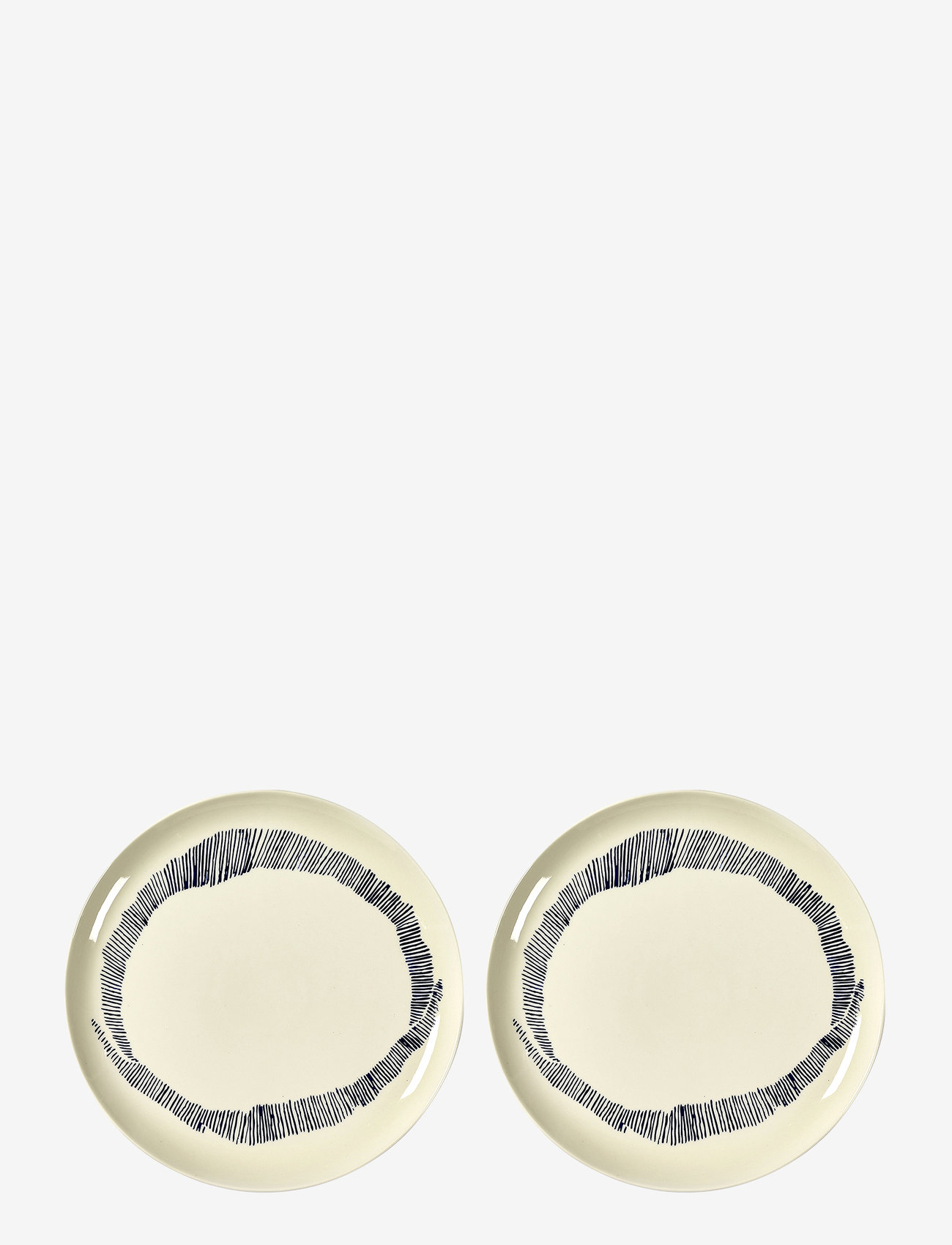 Serax - PLATE L WHITE SWIRL-STRIPES BLUE FEAST BY OTTOLENGHI SET/2 - speiseteller - white - 1