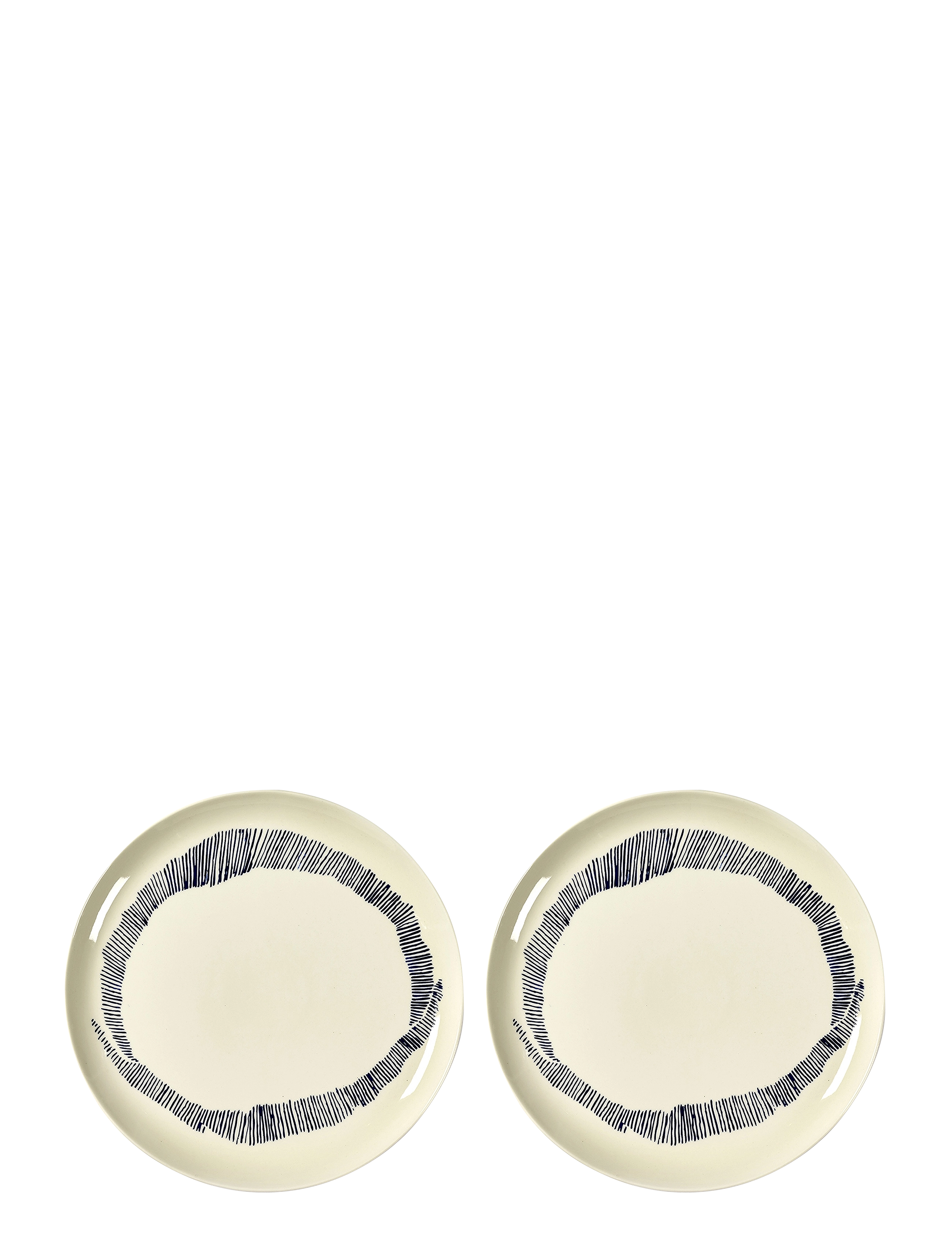 Serax - PLATE L WHITE SWIRL-STRIPES BLUE FEAST BY OTTOLENGHI SET/2 - speiseteller - white - 1