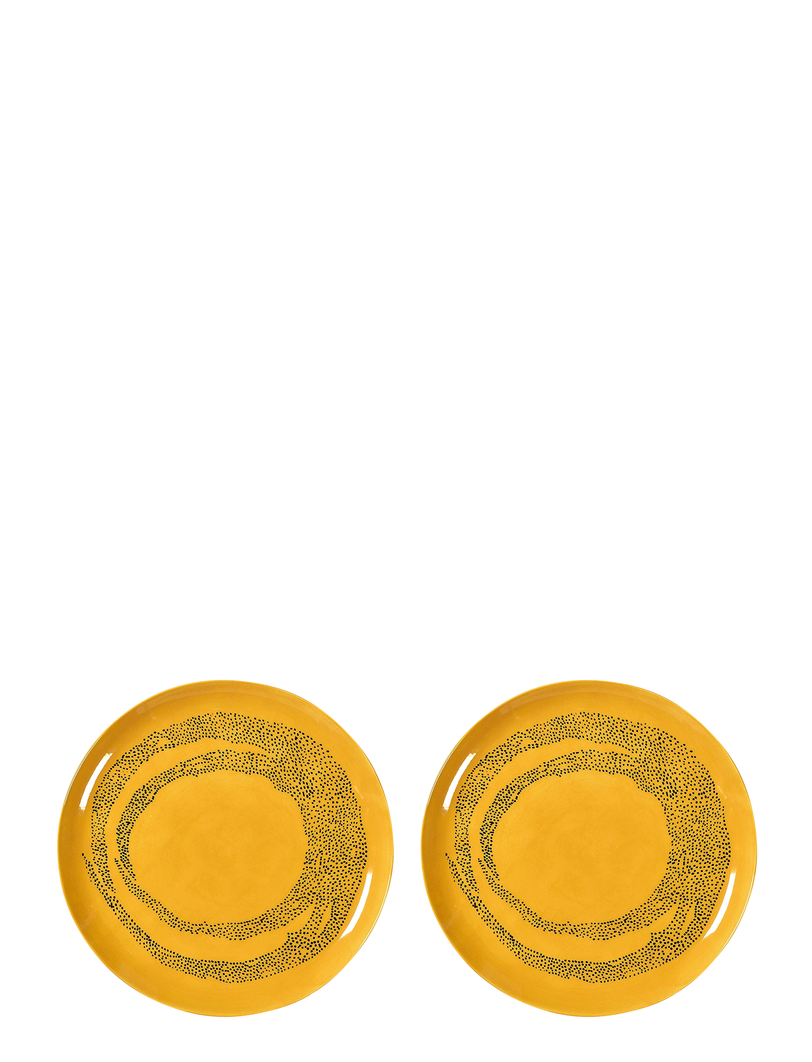 Serax Plate L Yellow-Dots Black Feast By Ottolenghi Set/2, Dinner Plade, Gul, Str: Ø 26.5 CM