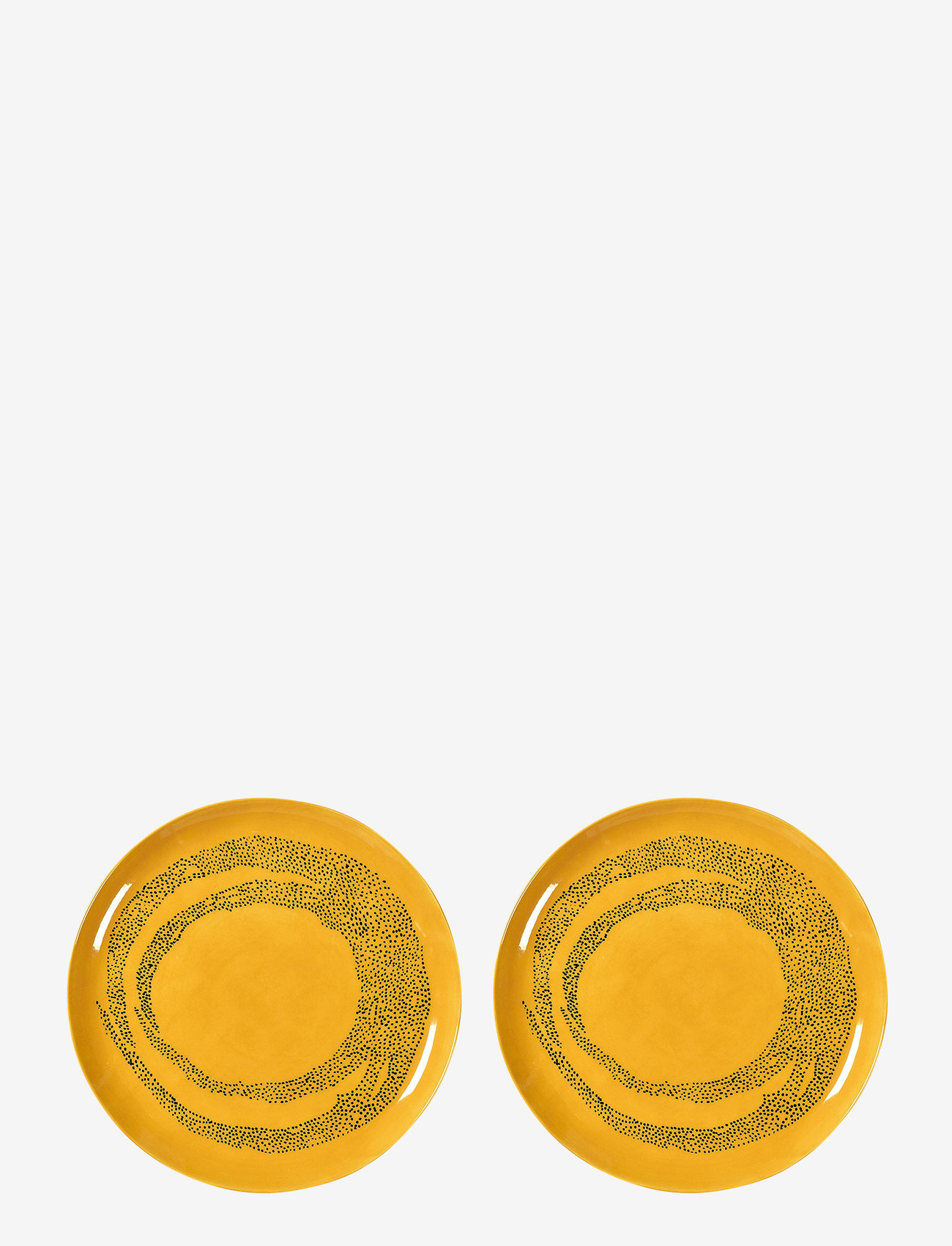 Serax - PLATE L YELLOW-DOTS BLACK FEAST BY OTTOLENGHI SET/2 - nach preis einkaufen - yellow - 0