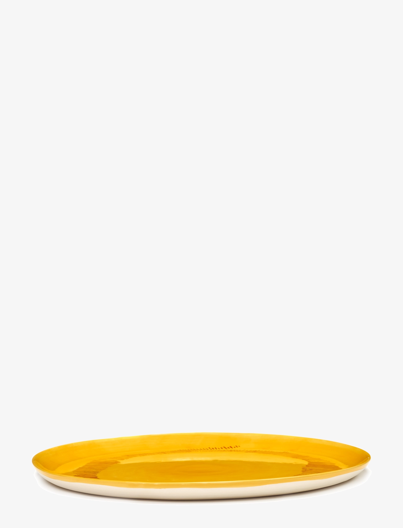 SERAX Serving Plate Gelb Stripes Rot Feast Gelb - Ø 35 CM - Unisex