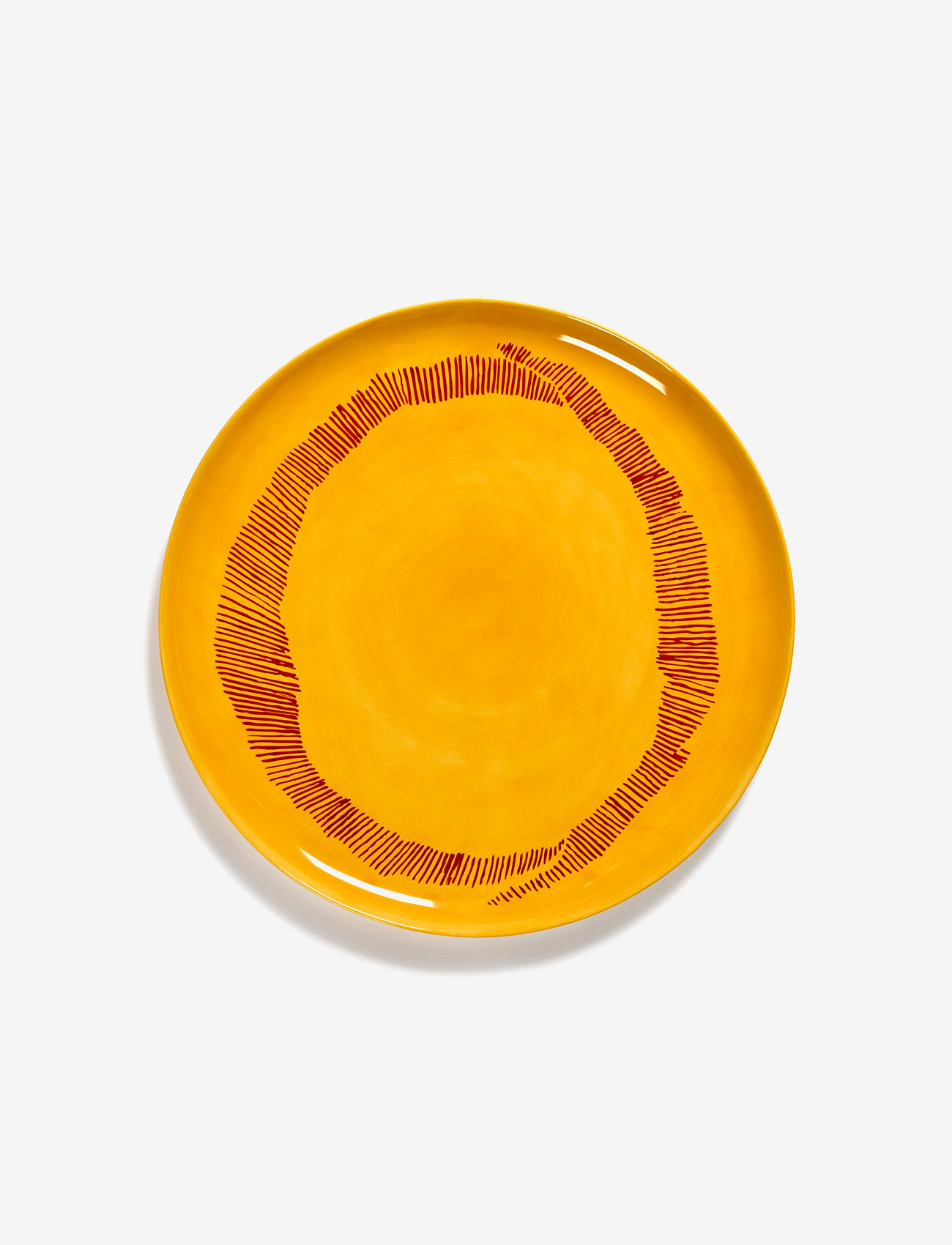 Serax - SERVING PLATE YELLOW STRIPES RED FEAST - servierplatten - yellow - 1