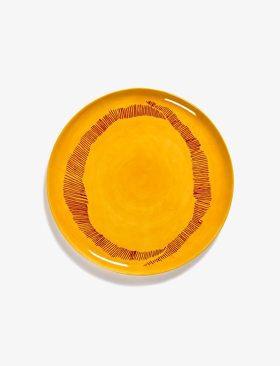 Serax - SERVING PLATE YELLOW STRIPES RED FEAST - vaagnad ja roogade serveerimisalused - yellow - 1
