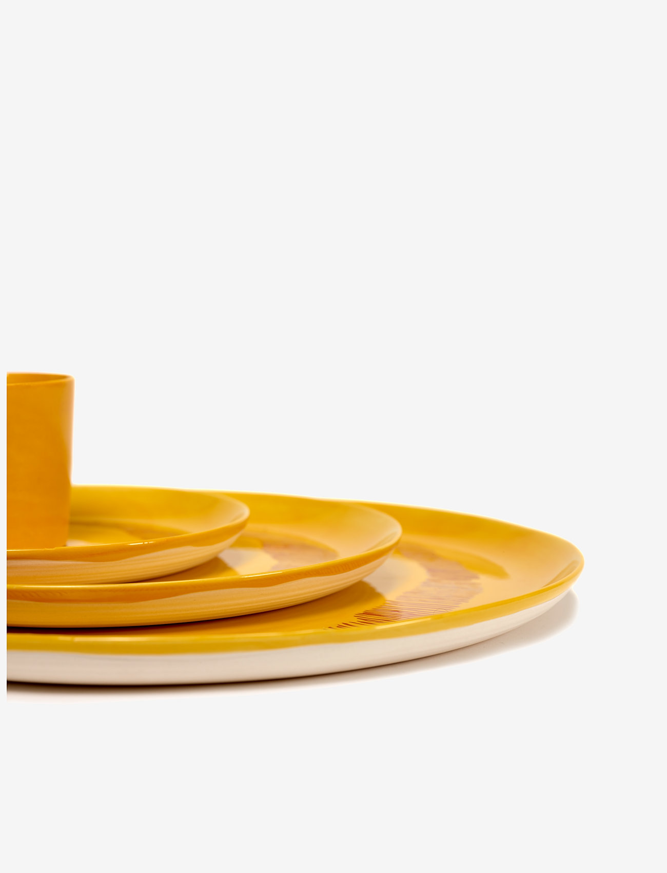 Serax - SERVING PLATE YELLOW STRIPES RED FEAST - servierplatten - yellow - 4