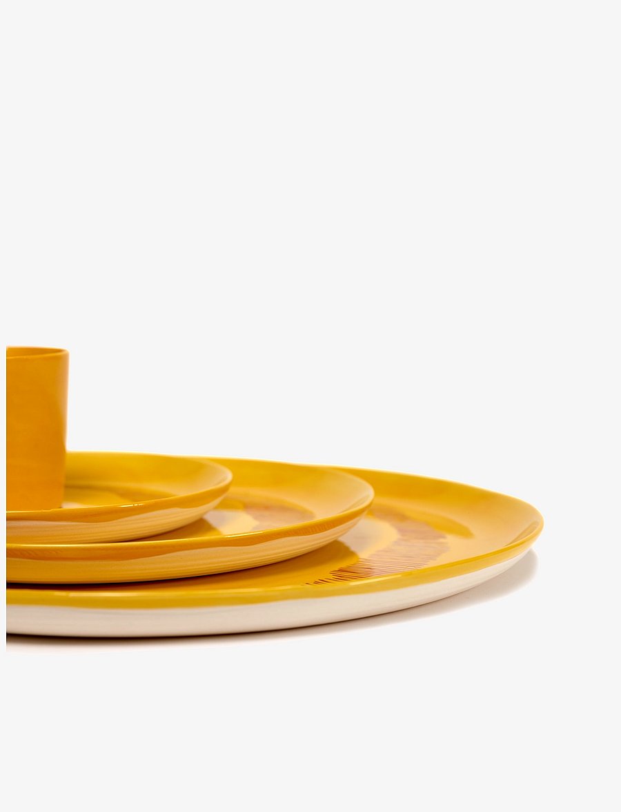Serax - SERVING PLATE YELLOW STRIPES RED FEAST - vaagnad ja roogade serveerimisalused - yellow - 4