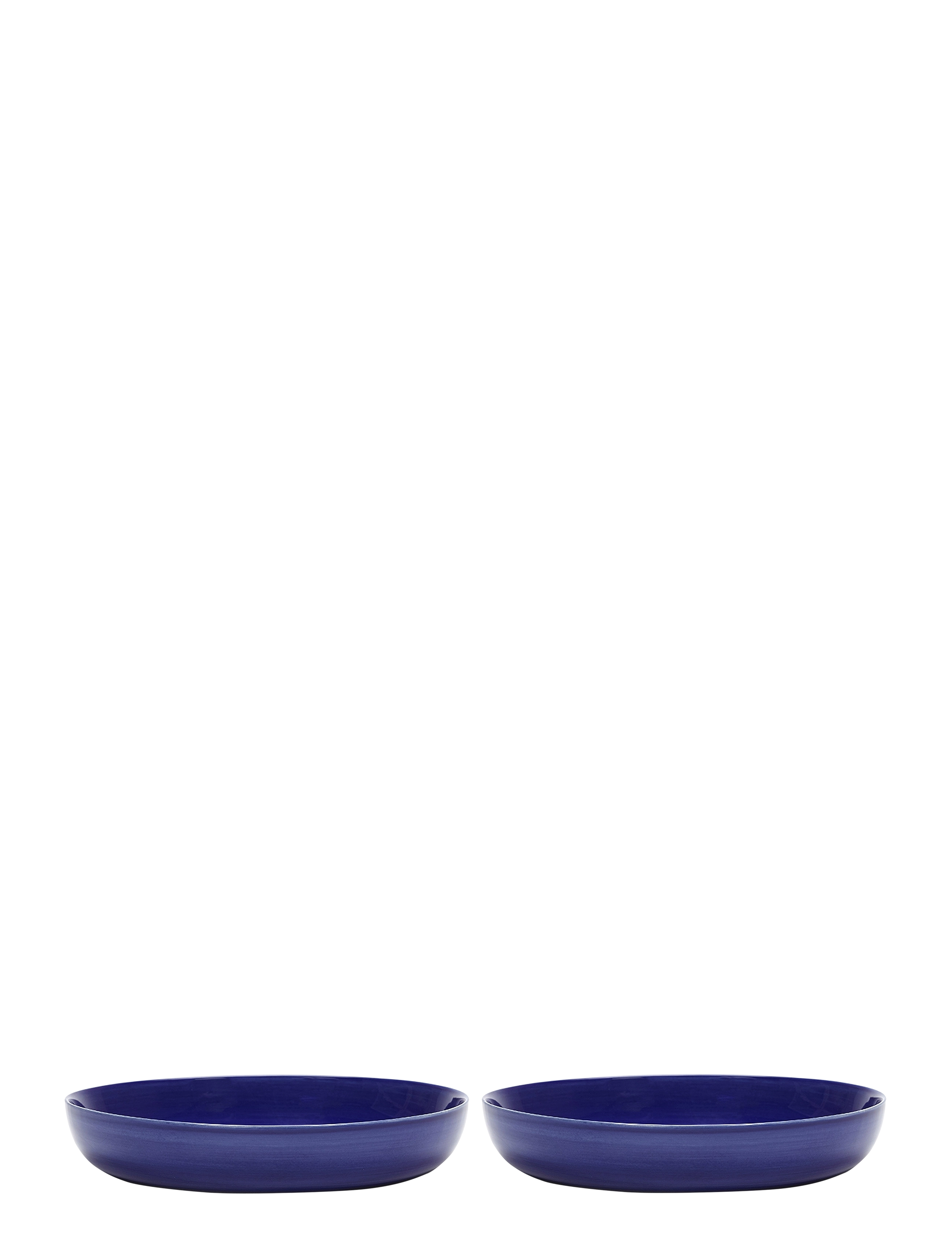 Serax Plate High Dark Blue-Stripes White Feast By Ottolenghi Set/2, Ø 22 cm, Plates, Blau - Deep Homeware