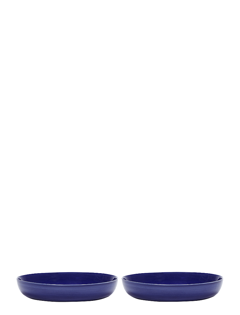 Serax - PLATE HIGH DARK BLUE-STRIPES WHITE FEAST BY OTTOLENGHI SET/2 - tiefe teller - blue - 0