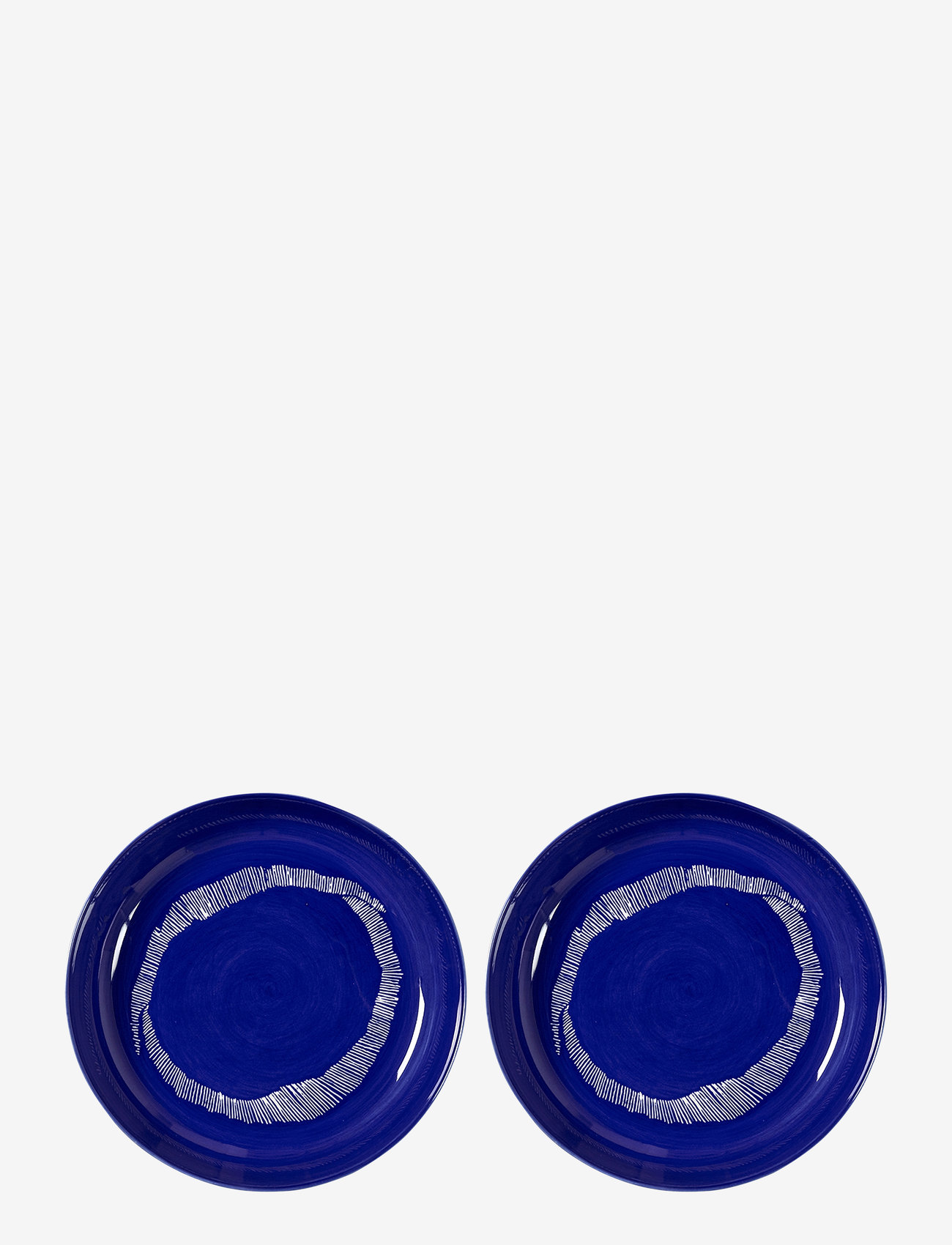 Serax - PLATE HIGH DARK BLUE-STRIPES WHITE FEAST BY OTTOLENGHI SET/2 - djupa tallrikar - blue - 1