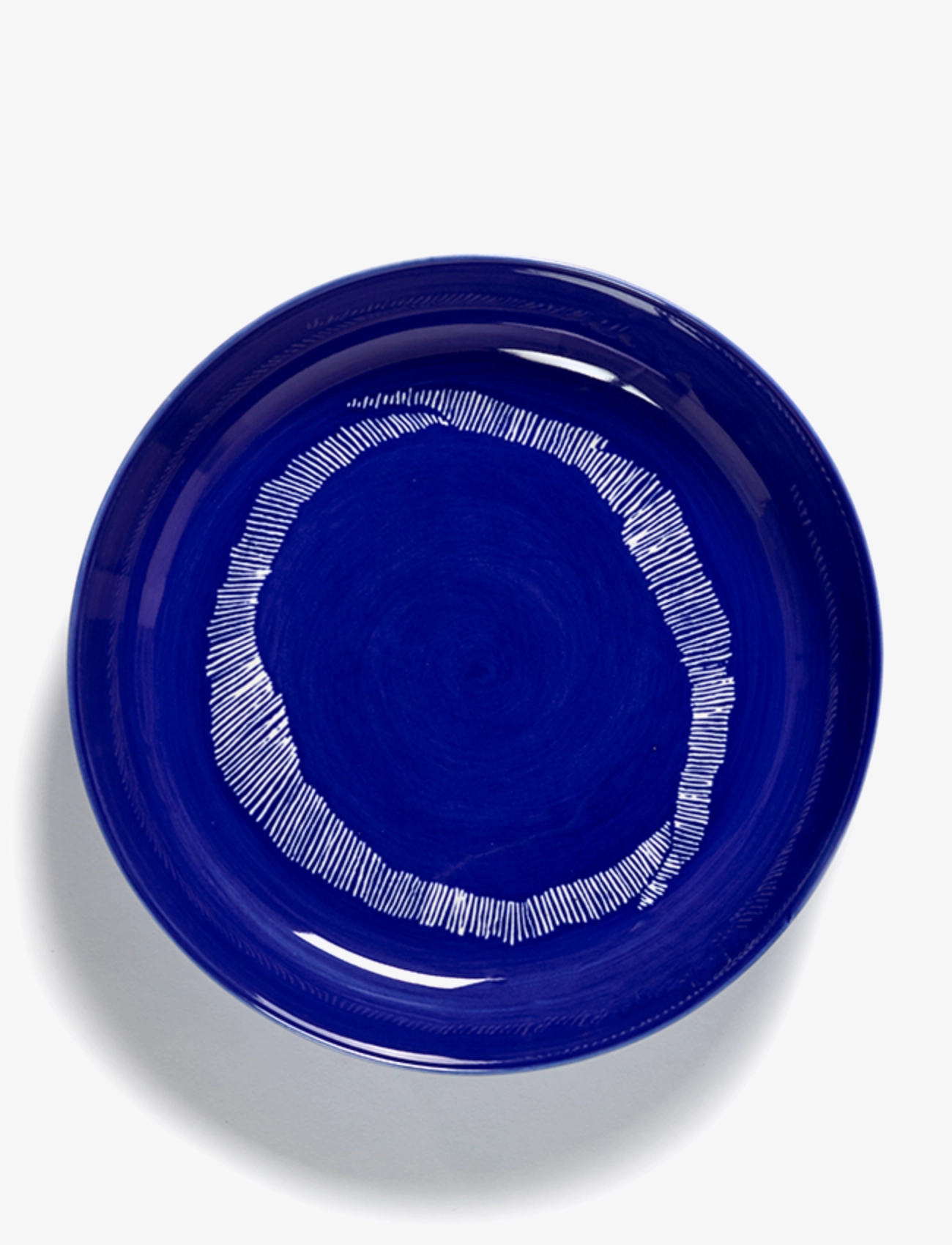 Serax - PLATE HIGH DARK BLUE-STRIPES WHITE FEAST BY OTTOLENGHI SET/2 - syvät lautaset - blue - 2