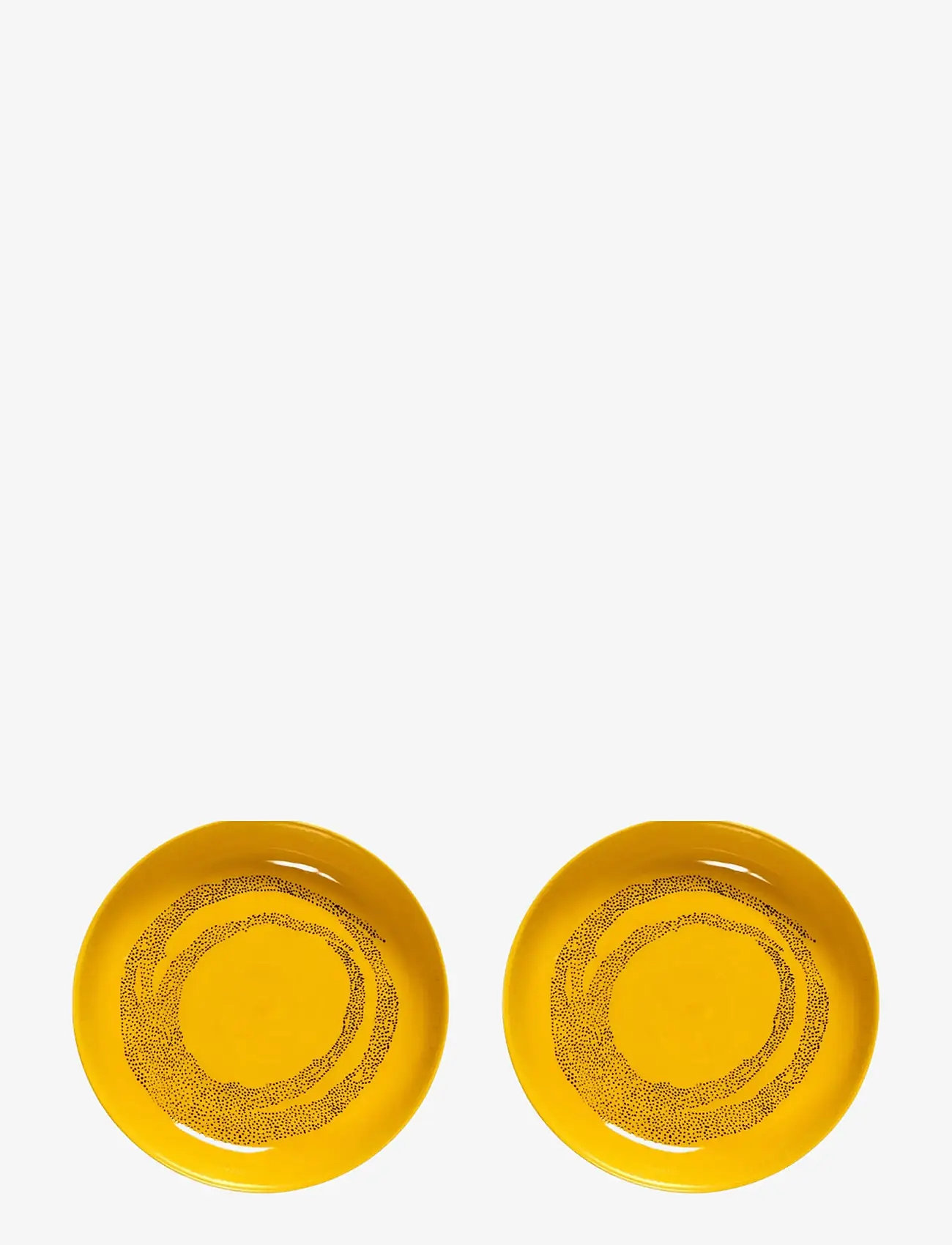 Serax - PLATE HIGH YELLOW-DOTS BLACK FEAST BY OTTOLENGHI SET/2 - dybe tallerkner - yellow - 0