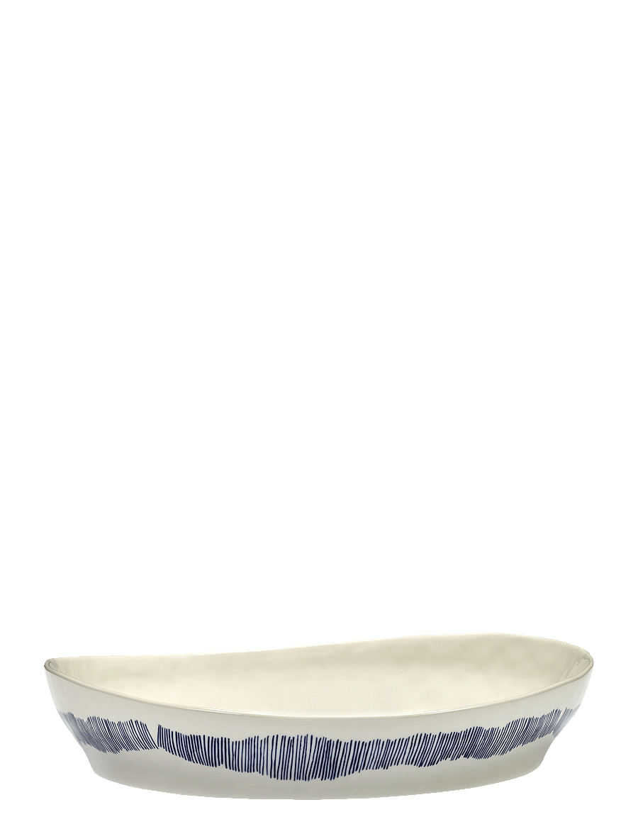 Serax - SERVING BOWL S WHITE STRIPES BLUE FEAST - servēšanas bļodas - white - 1